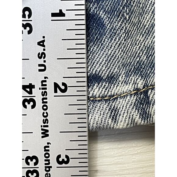 American Eagle Mom Short Womens 0 Blue Distressed Denim Super High Rise Shorts - Picture 5 of 14